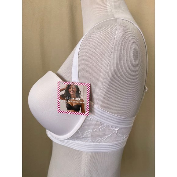 Maidenform White Lace Padded Full Coverage 5-Way Strap Bra - 40C - Picture 6 of 13